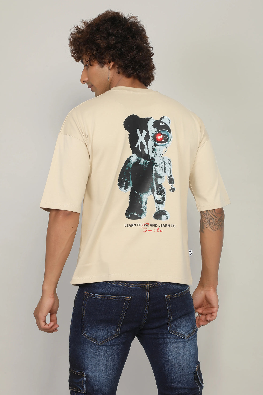 Beige Robo Panda T-Shirt