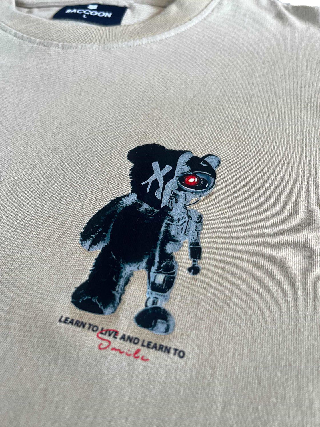 Beige Robo Panda T-Shirt