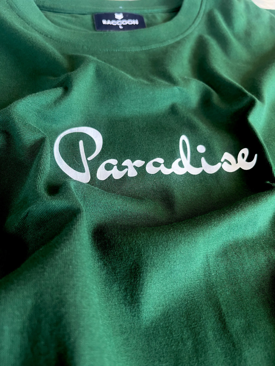 Bottle Green Paradise Printed T-Shirt